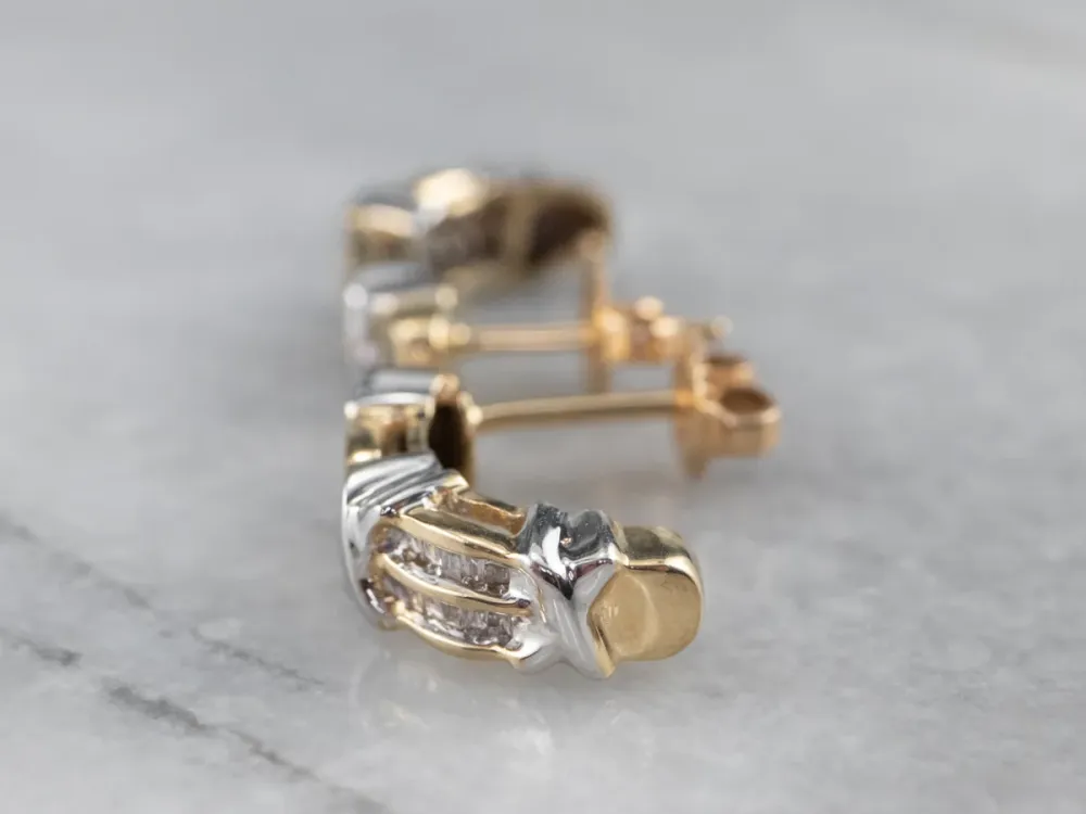 Contemporain Baguette Diamond Drop Earrings (ETA-goedgekeurd)