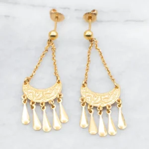 Crescent Dangle Drop Earrings verzinkt staal