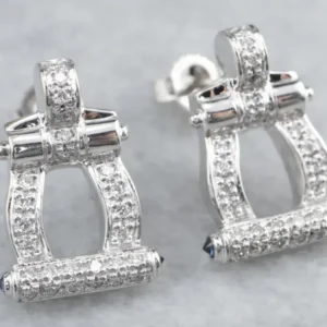 Diamond 18K White Verguld Drop Earrings