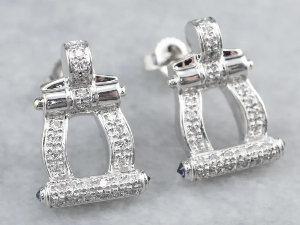 Diamond 18K White Verguld Drop Earrings