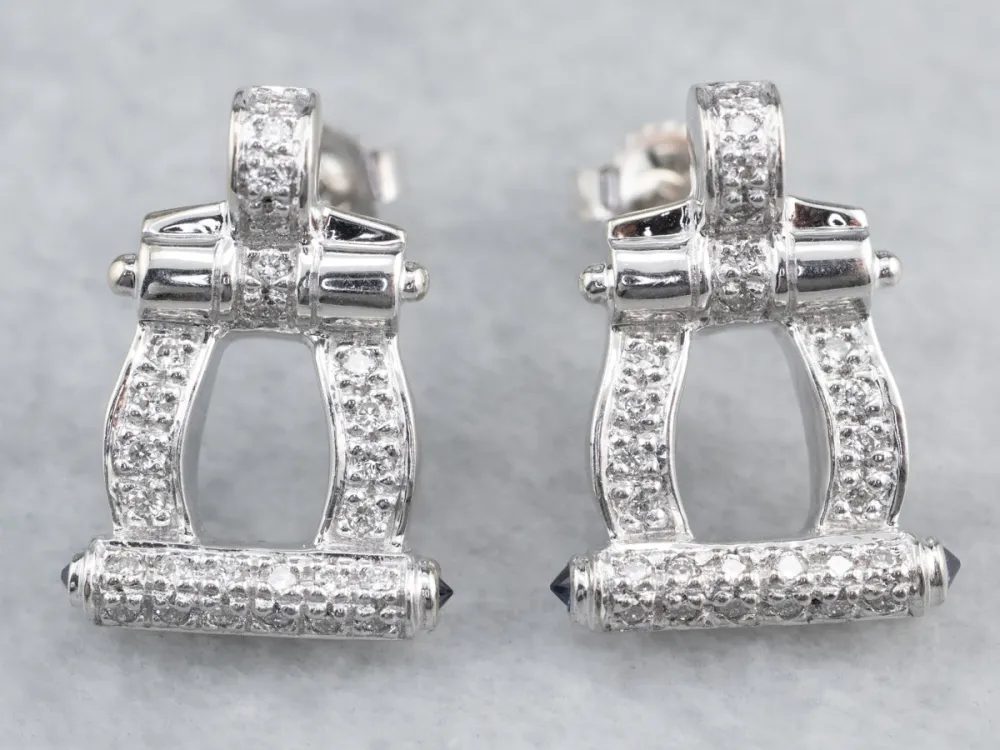 Diamond 18K White Verguld Drop Earrings