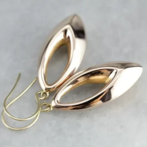 Gold Marquise Drop Earrings