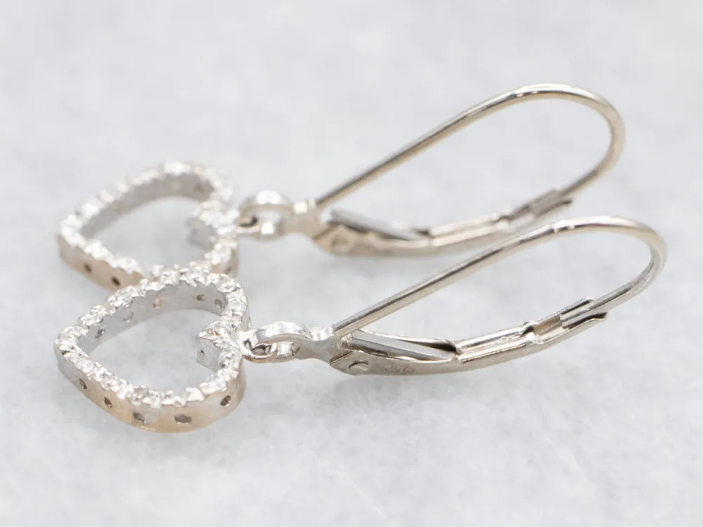 Heart Shaped Diamond Drop Earrings voor beton en steen