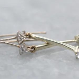 Universele anker Bar Link Diamond Drop Earrings