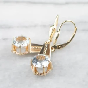Vintage Style Aquamarine Drop Earrings