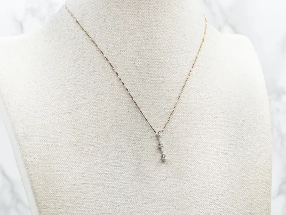 White Gold Diamond Drop Pendant