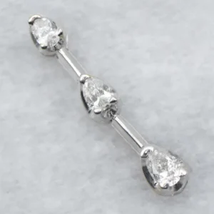 White Gouden Diamond Drop Pendant