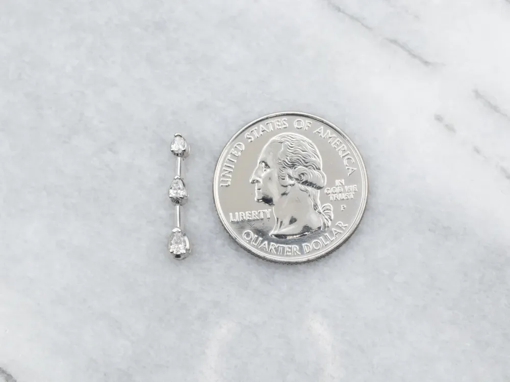 White Gouden Diamond Drop Pendant