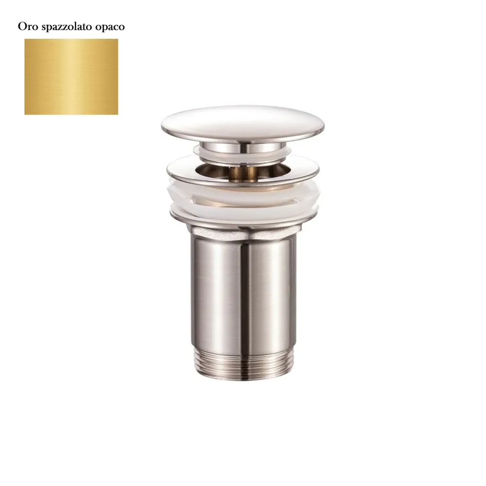 Click Clack Drain Overflow Brushed Matte Gold Messing
