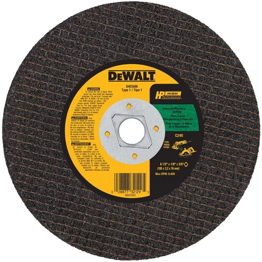 DEWALT 6-1/2" x 1/8" x 5/8" - diamond drive masonry cutting wheel met CE-Keurmerk