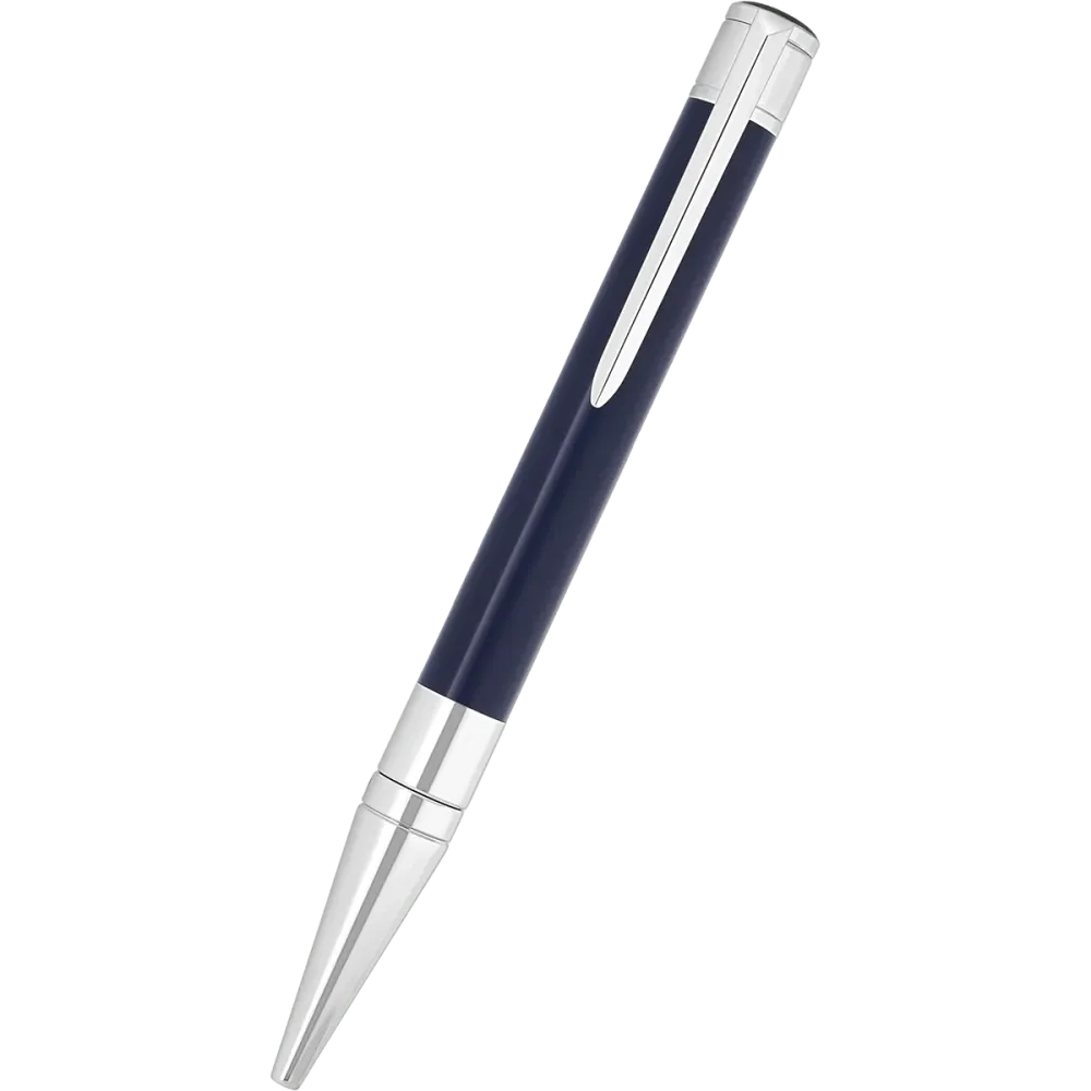S T Dupont D-Initial Ballpoint Pen - Zwart - Chrome Trim met Tandkrans