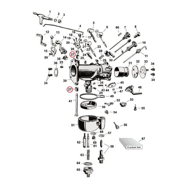 Industrieel Zwaar Belast Bushing, Throttle Shaft Harley-Davidson
