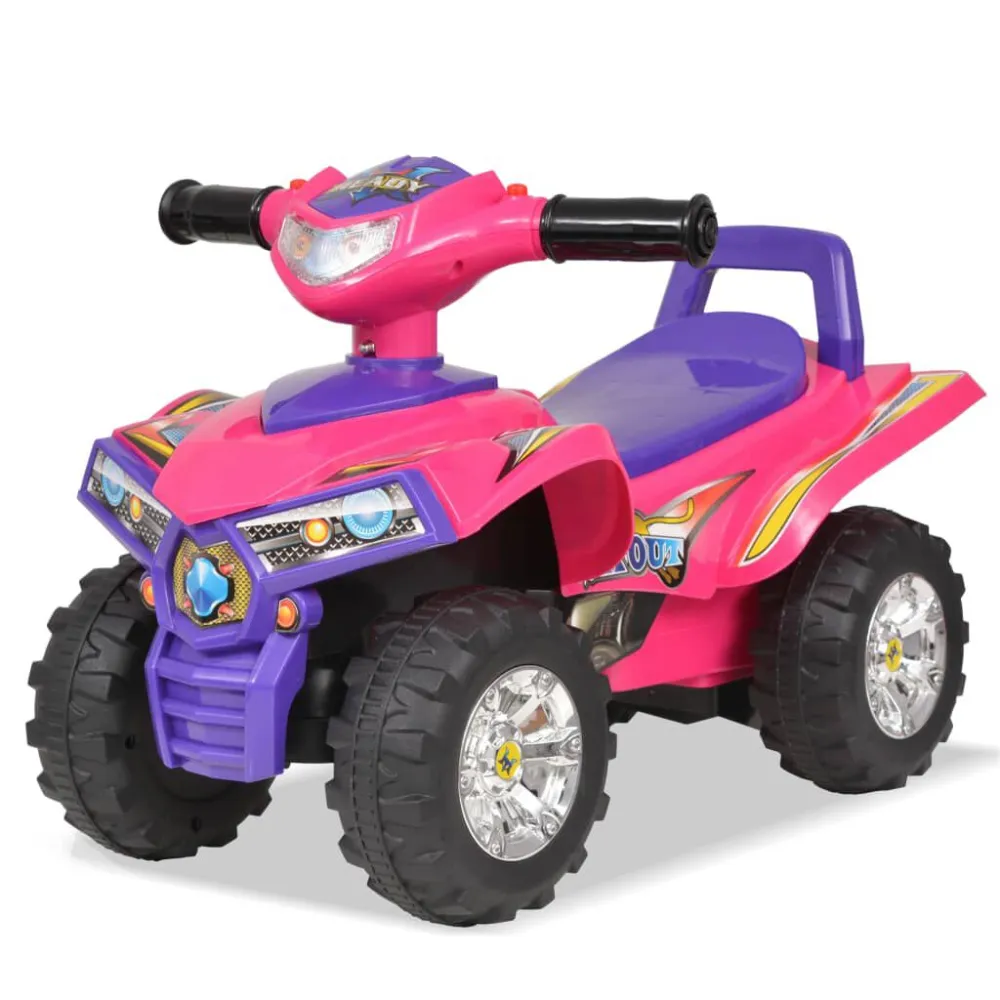 Loopquad met helder en geluid roze en paars