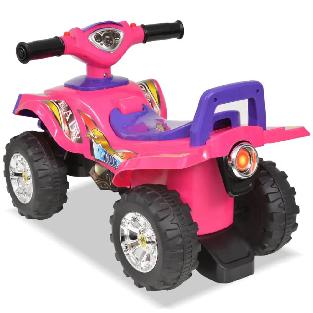 Loopquad met helder en geluid roze en paars