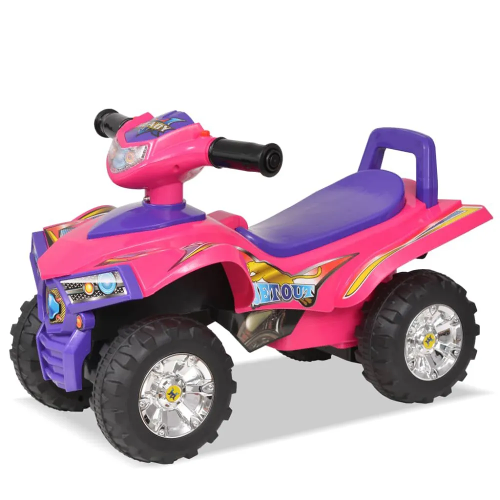 Loopquad met helder en geluid roze en paars