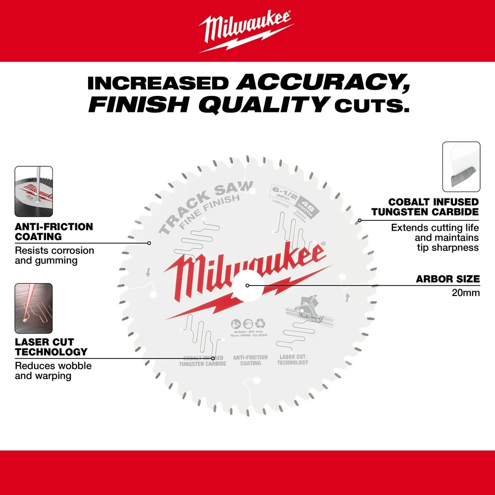 MILWAUKEE 6-1/2" 48T Track Saw Blade