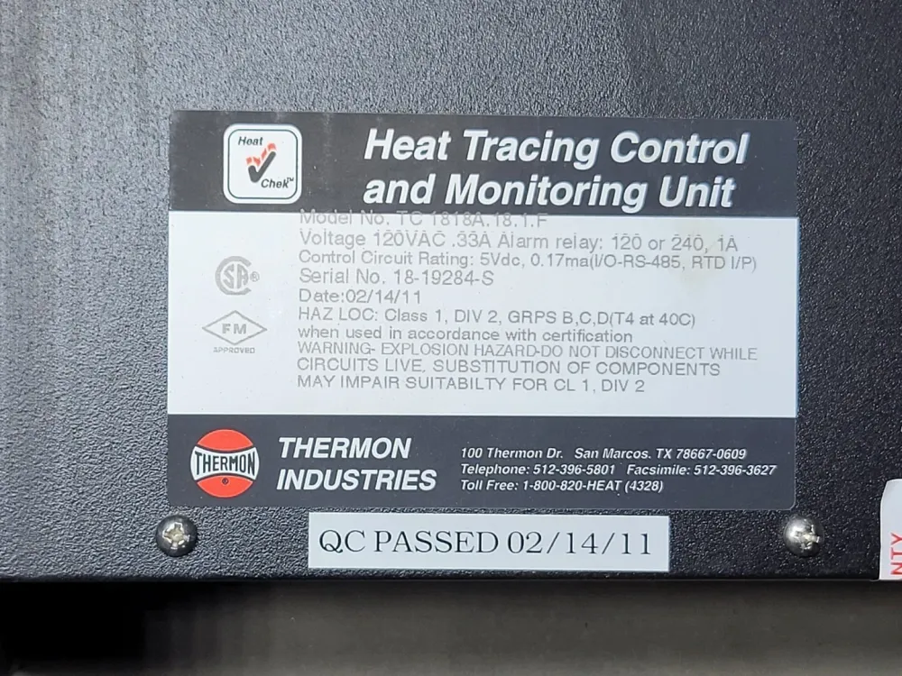 Heat Tracing Control and Monitoring Unit TC 1818A.18.1.F