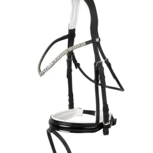 Grayson Anatomic Snaffle Bridle Black/White X-Full met Weerbestendige Afdichting