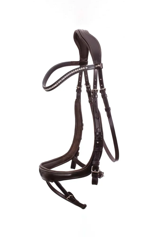 Industrieel Zwaar Belastbaar Equitus Beta Anatomical Bridle Dark Brown/Silver X-Full