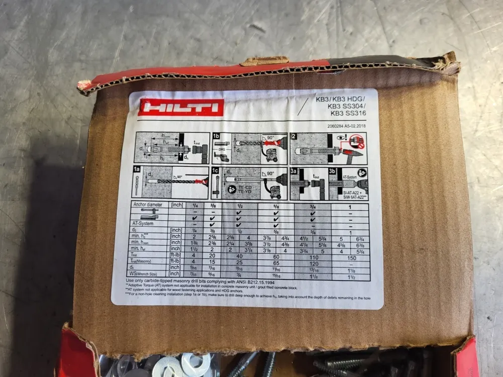 KB3 1/4" x 1-3/4" Expansion Anchor 282502 (Box 66)