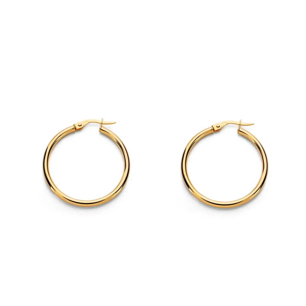 9ct Zonnegeel Gold Hoops Earrings shine 33x1.5 mm