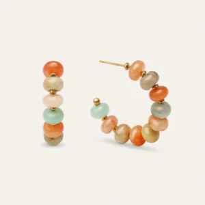 Ambar Stones Stainess Rvs Gold Earrings