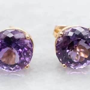 Amethyst Statement Stud Earrings met CE-Keurmerk