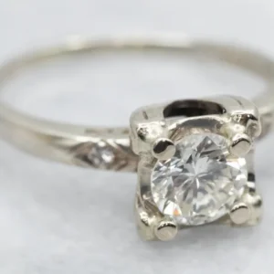 Antiekstijl Round Brilliant Diamond Engagement Ring