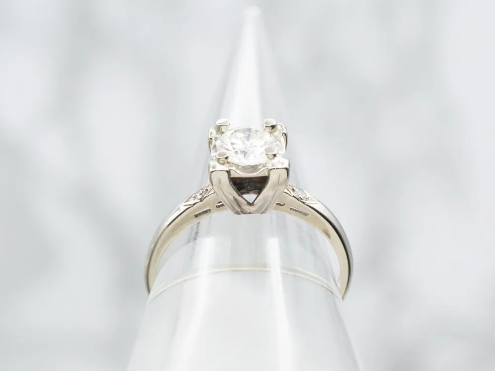 Antiekstijl Round Brilliant Diamond Engagement Ring