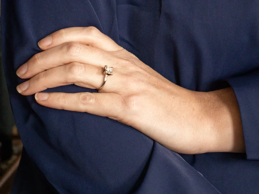 Antiekstijl Round Brilliant Diamond Engagement Ring