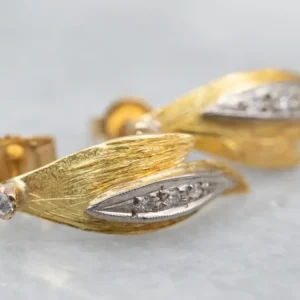 Antique Elements, Botanical Diamond and Goud Earrings