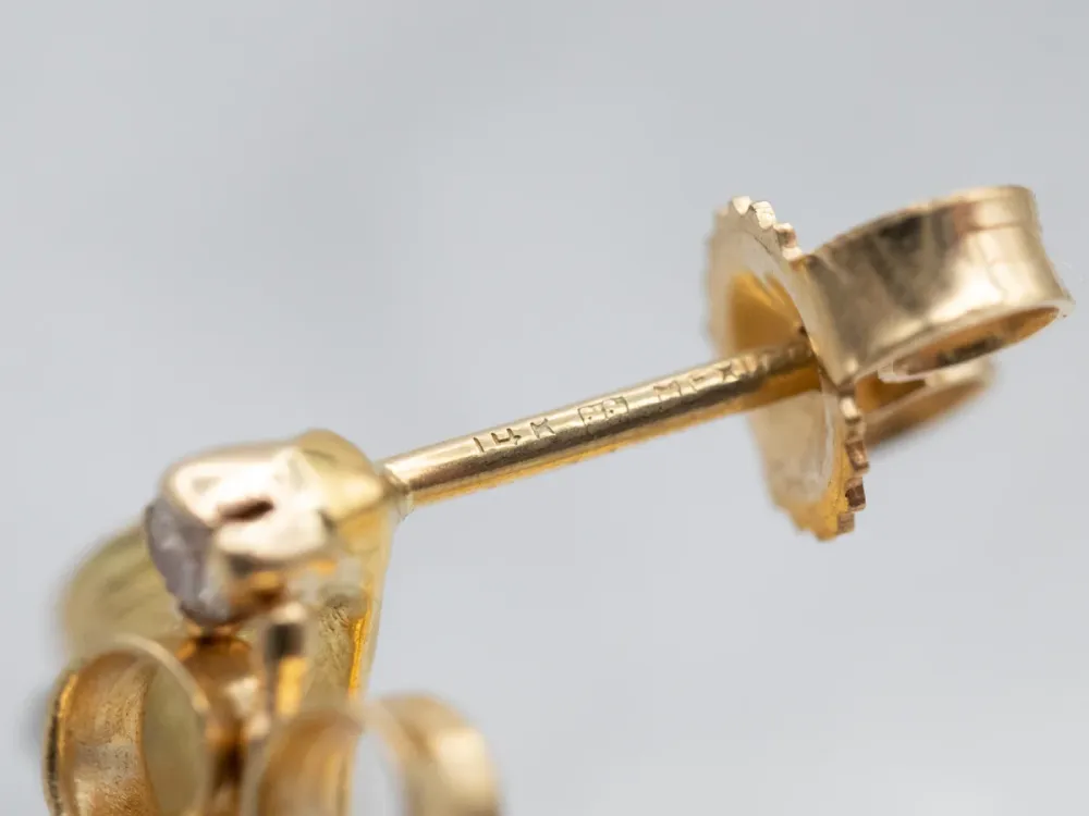 Antique Elements, Botanical Diamond and Verguld Earrings