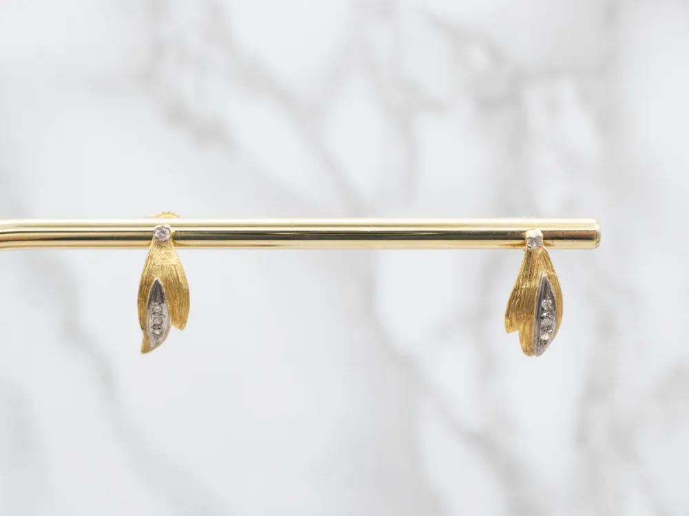 Antique Elements, Botanical Diamond and Verguld Earrings