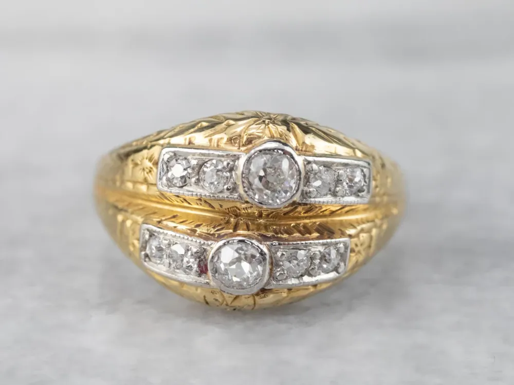 Antique Old Mine Cut Diamond Ring - DIN Norm