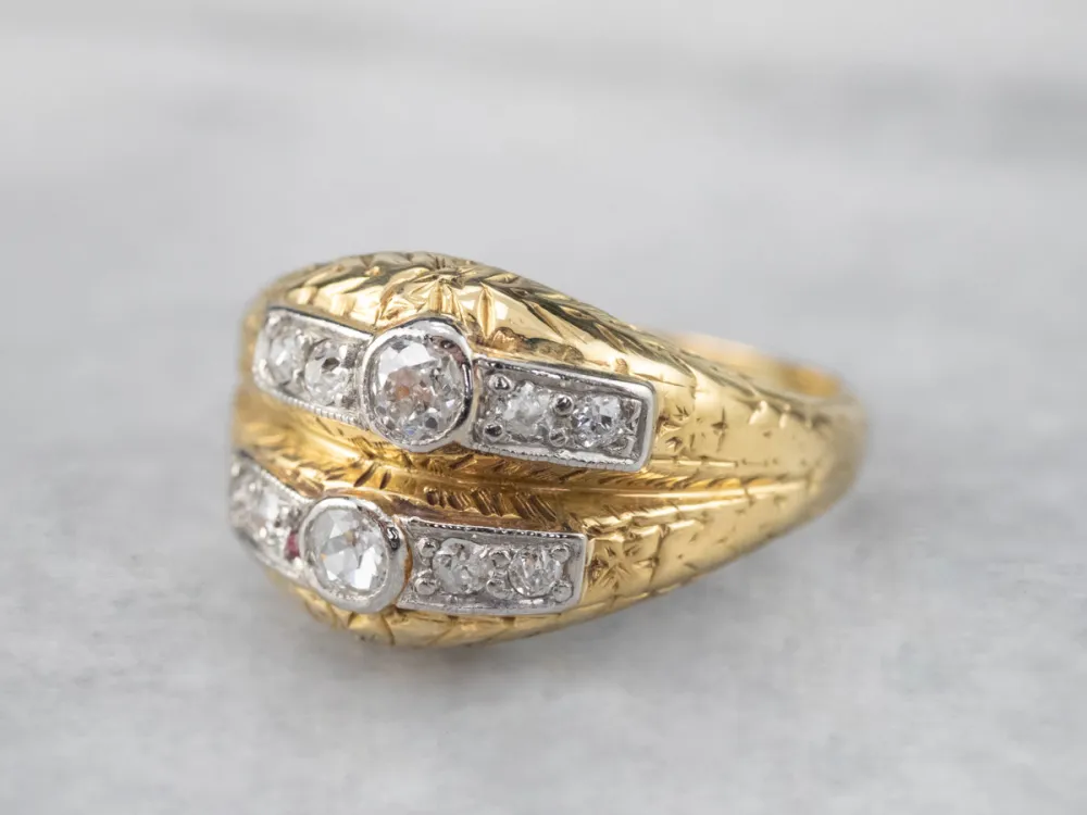 Antique Old Mine Cut Diamond Ring - DIN Norm