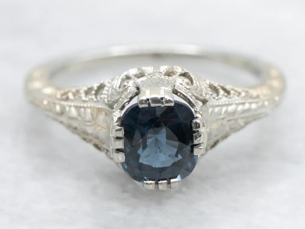 Antique Ostby and Barton Spinel Solitaire Engagement Ring - DIN Norm