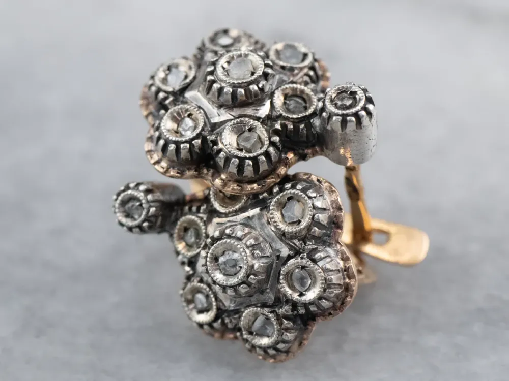 Antique Rose Cut Diamond Earrings - DIN Norm