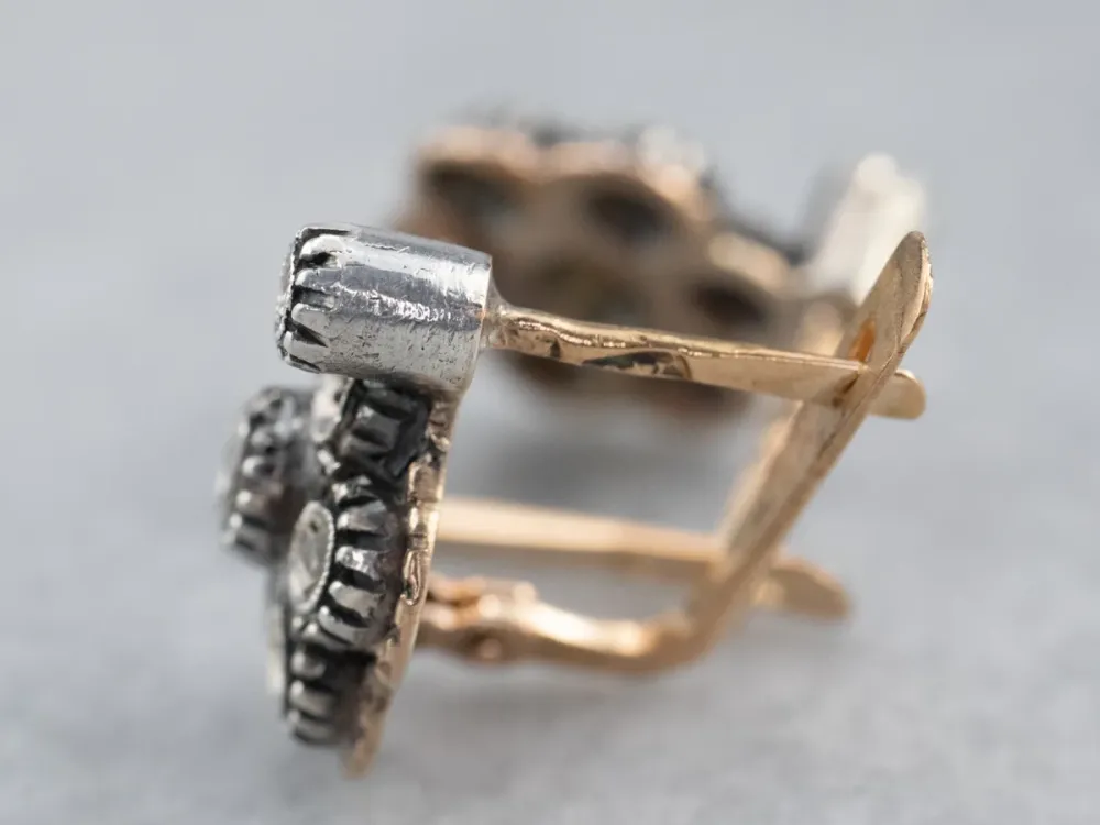 Antique Rose Cut Diamond Earrings - DIN Norm