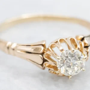 Antique Rose Verguld Buttercup Diamond Engagement Ring