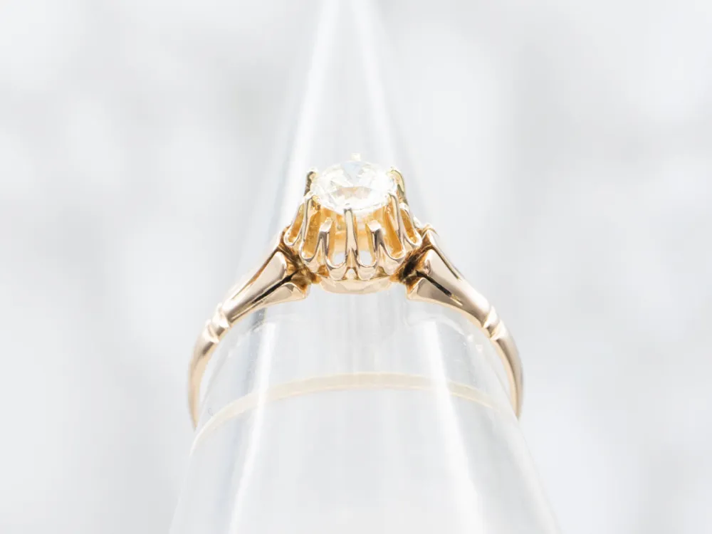 Antique Rose Verguld Buttercup Diamond Engagement Ring