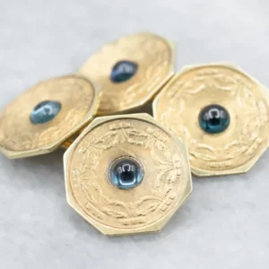 Antique Synthetic Sapphire Cufflinks met CE-Keurmerk