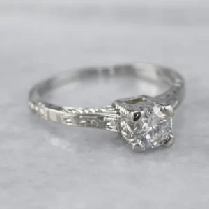Antique Transition Cut Diamond Solitaire Engagement Ring met CE-Keurmerk