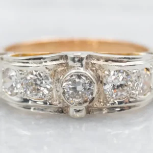 Art Deco European Cut Diamond Ring met CE-Keurmerk