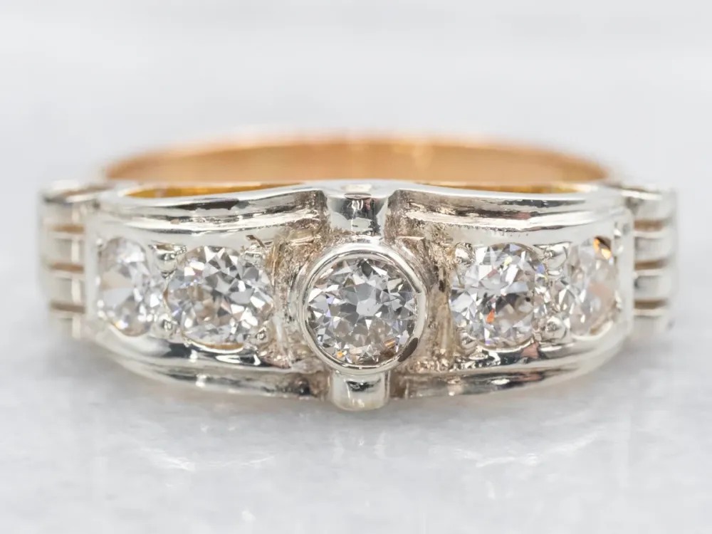 Art Deco European Cut Diamond Ring met CE-Keurmerk