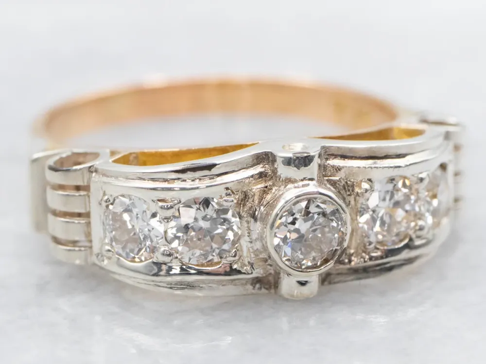 Art Deco European Cut Diamond Ring met CE-Keurmerk