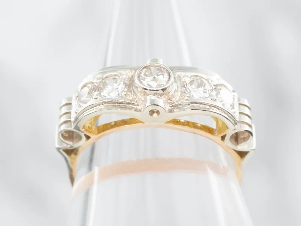 Art Deco European Cut Diamond Ring met CE-Keurmerk