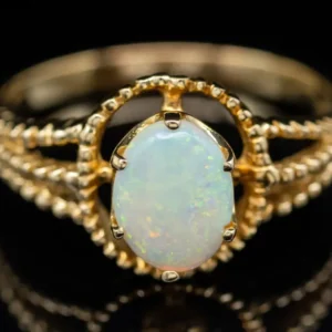 Australian Opal Nautical Gouden Ring - DIN Norm