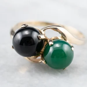 Black and Appelgroen Onyx Statement Ring