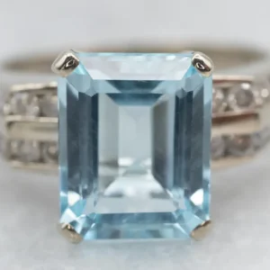 Blue Topaz and Diamond Right Hand Ring