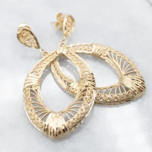 Bohemian Gouden Filigree Drop Earrings